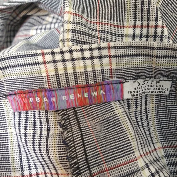 🌹Urban Renewal Plaid Wide/Straight Leg High Waisted Pants XS - Picture 4 of 6